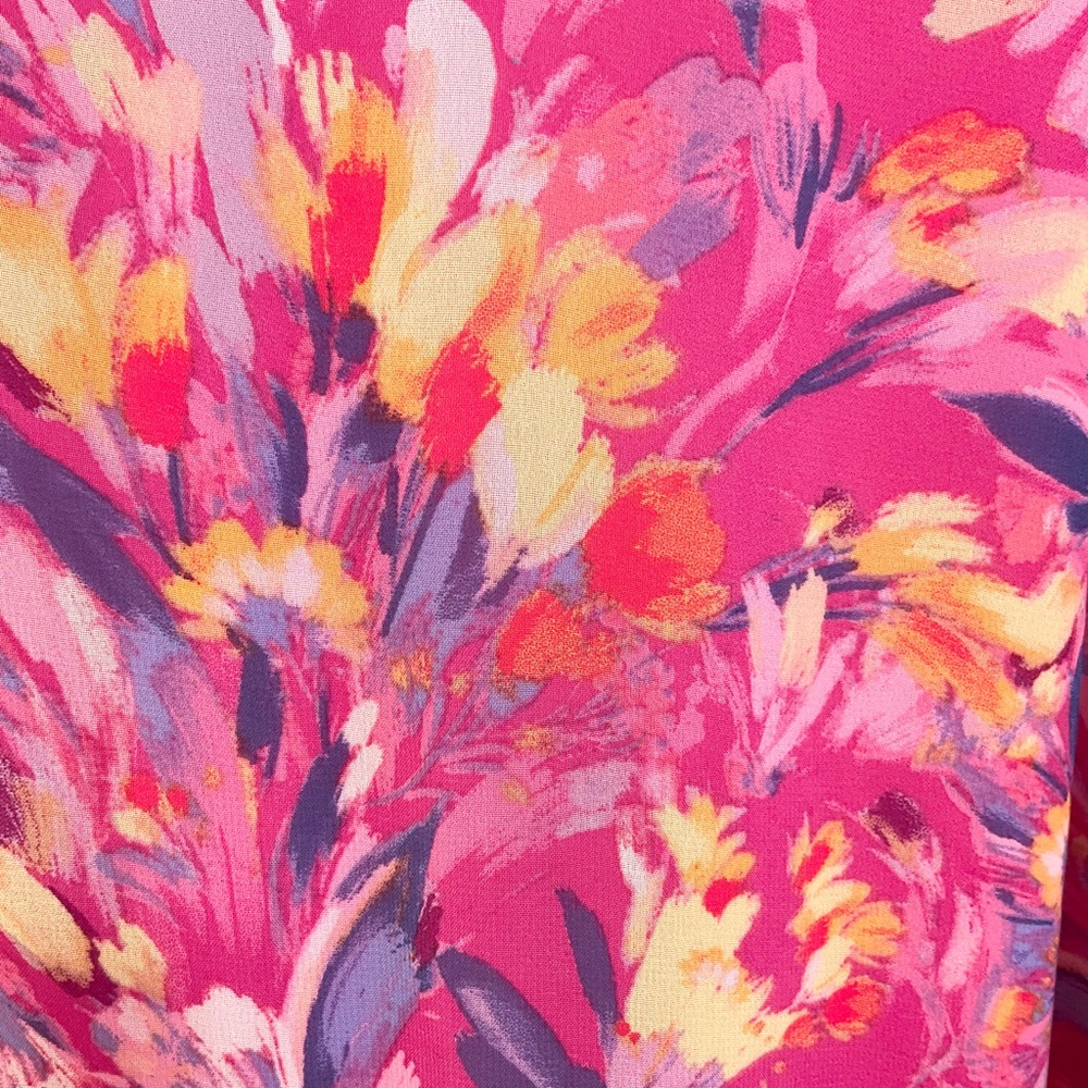 Nicole Miller Muted Floral Chiffon Slip Maxi Dress Size Small - Picture 8 of 16